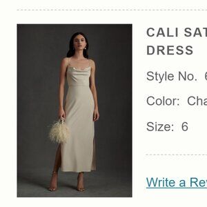 BHLDN Cali Satin Charmeuse Midi Dress size 6